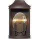 Cohen 2 Light 14 inch Textured Bronze/Brushed Champagne Bronze Outdoor Wall Light